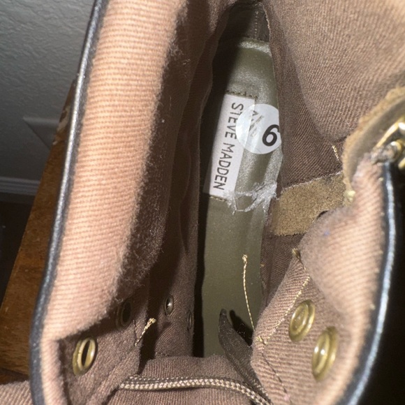 Steve Madden Women's Brown Hiking Leather Lace Up Platform Boots Gorpcore Sz 9.5 - Picture 4 of 4